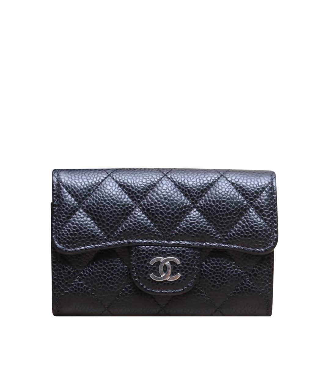 CHANEL Черный кожаный кошелек, фото 1