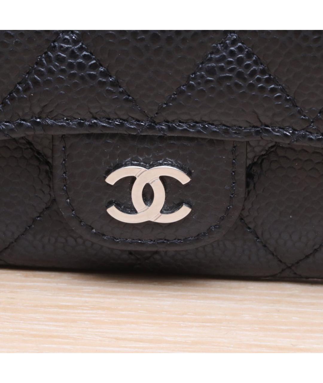 CHANEL Черный кожаный кошелек, фото 7