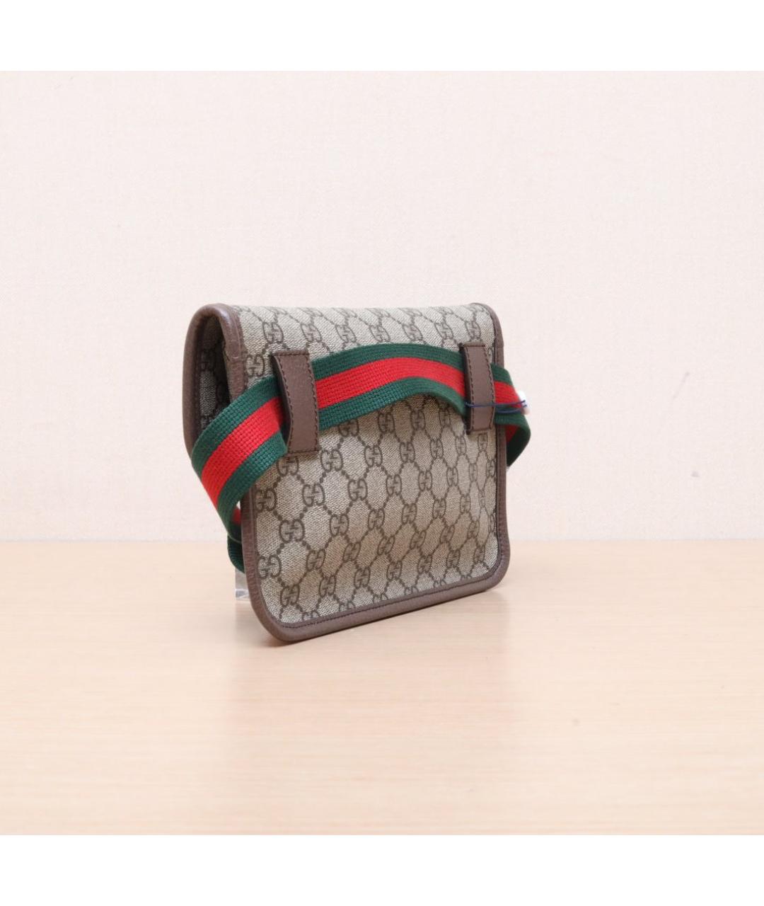 GUCCI Коричневая кожаная сумка через плечо, фото 5