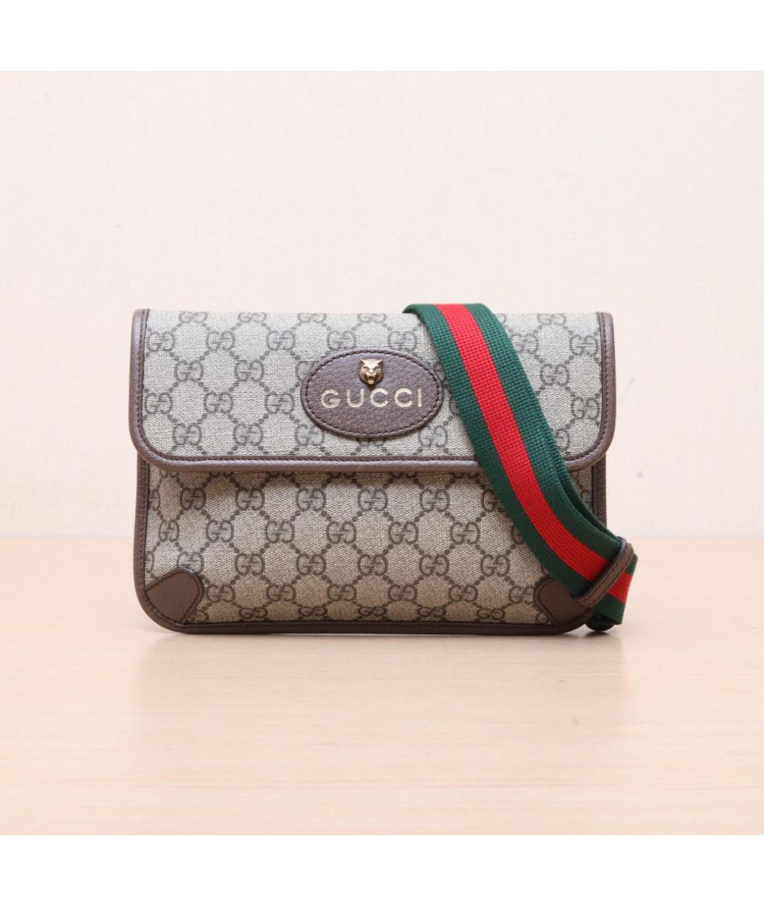 GUCCI Коричневая кожаная сумка через плечо, фото 2