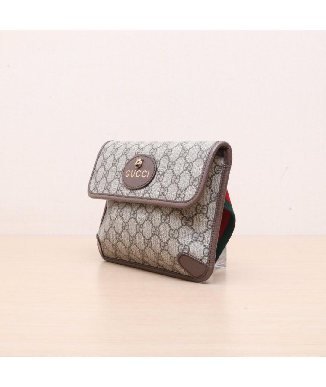 GUCCI Коричневая кожаная сумка через плечо, фото 3