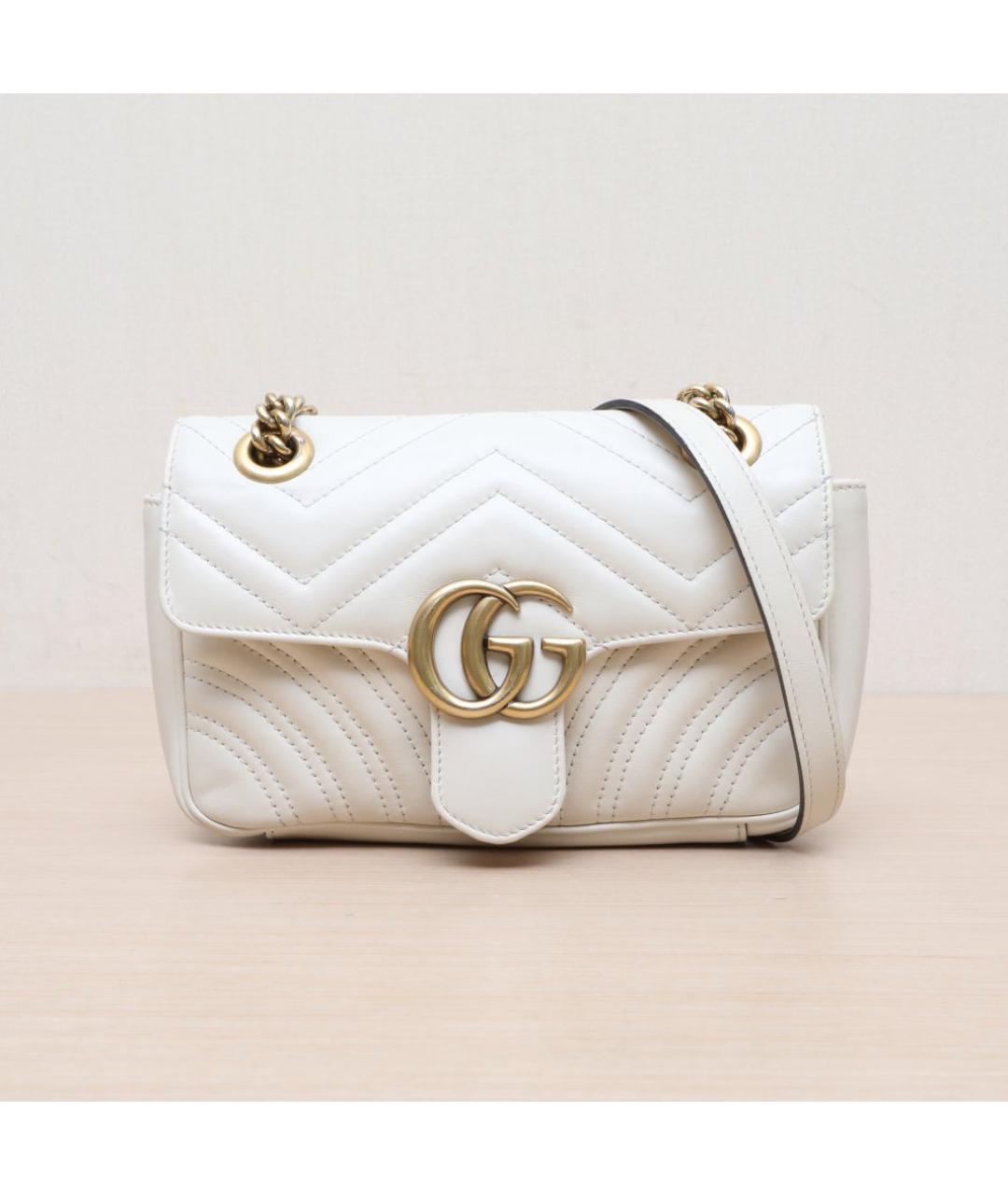 GUCCI Белая кожаная сумка через плечо, фото 2