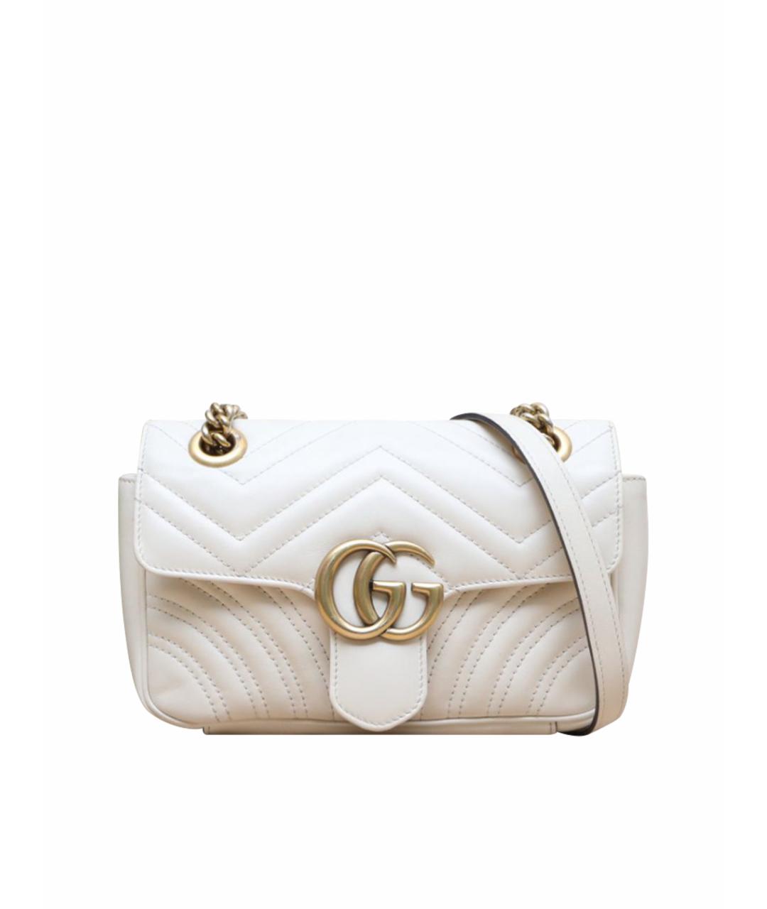 GUCCI Белая кожаная сумка через плечо, фото 1
