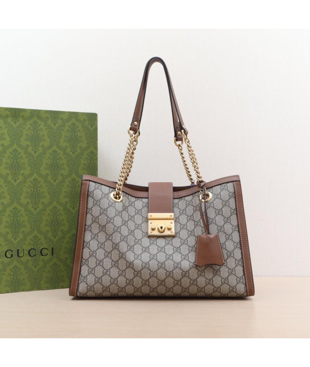 GUCCI Коричневая кожаная сумка через плечо, фото 9