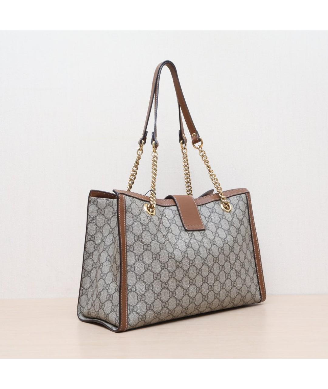 GUCCI Коричневая кожаная сумка через плечо, фото 5