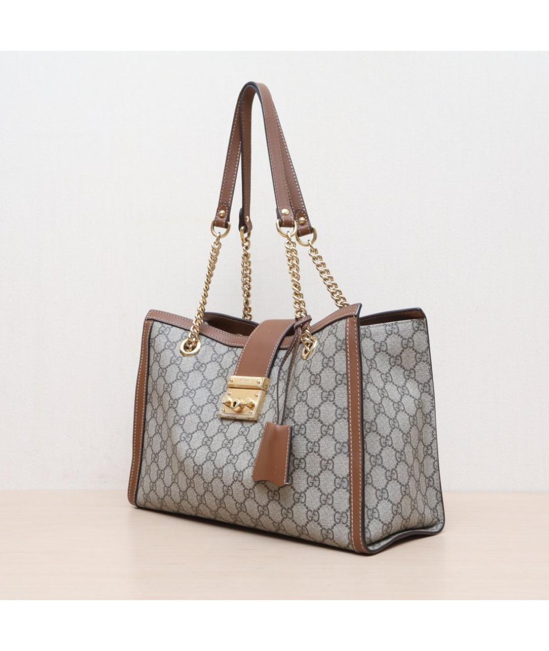GUCCI Коричневая кожаная сумка через плечо, фото 3