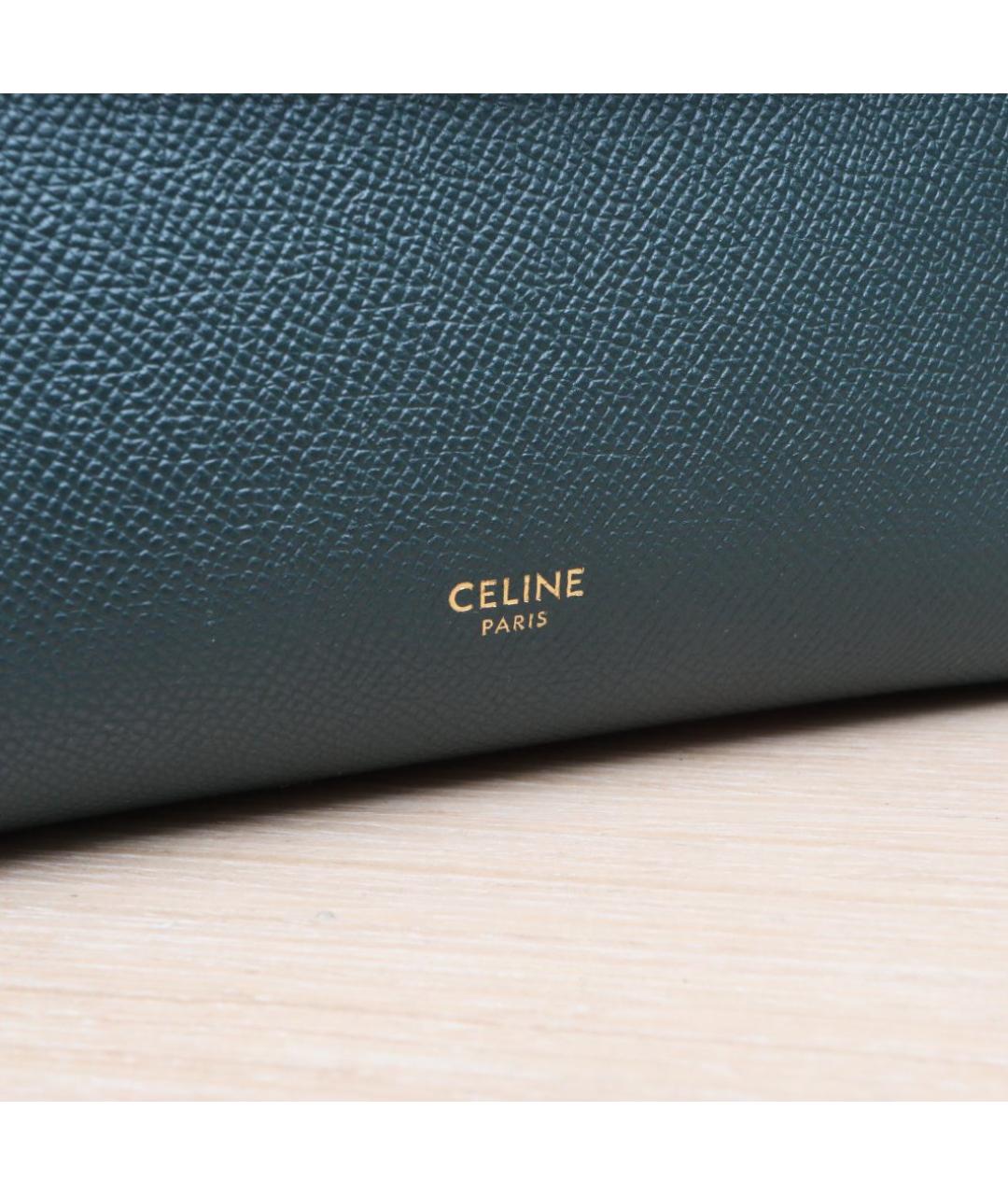 CELINE Зеленая кожаная сумка через плечо, фото 6