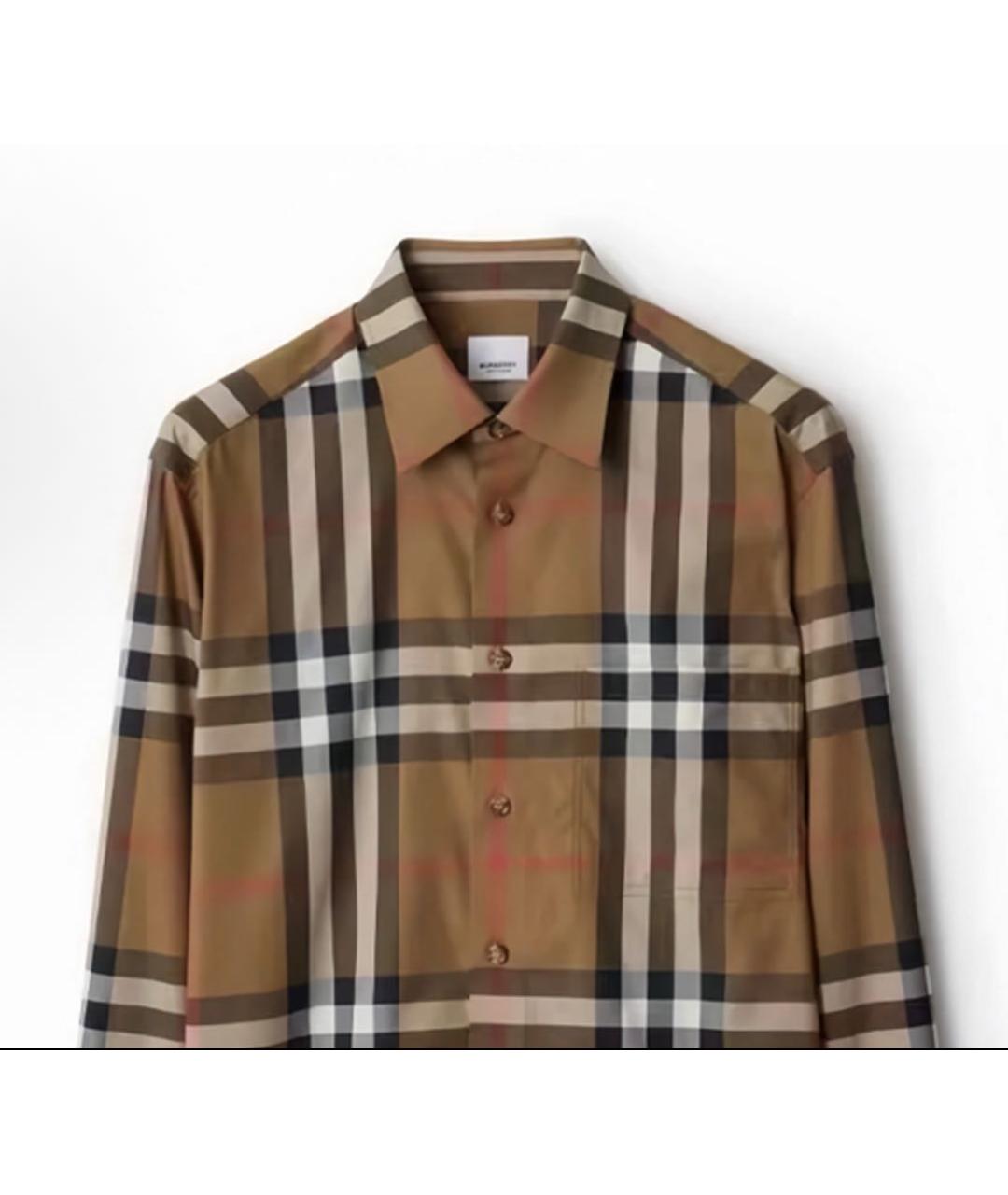 BURBERRY Коричневая хлопковая кэжуал рубашка, фото 3