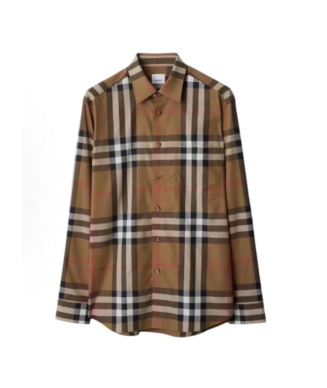 BURBERRY Коричневая хлопковая кэжуал рубашка, фото 1