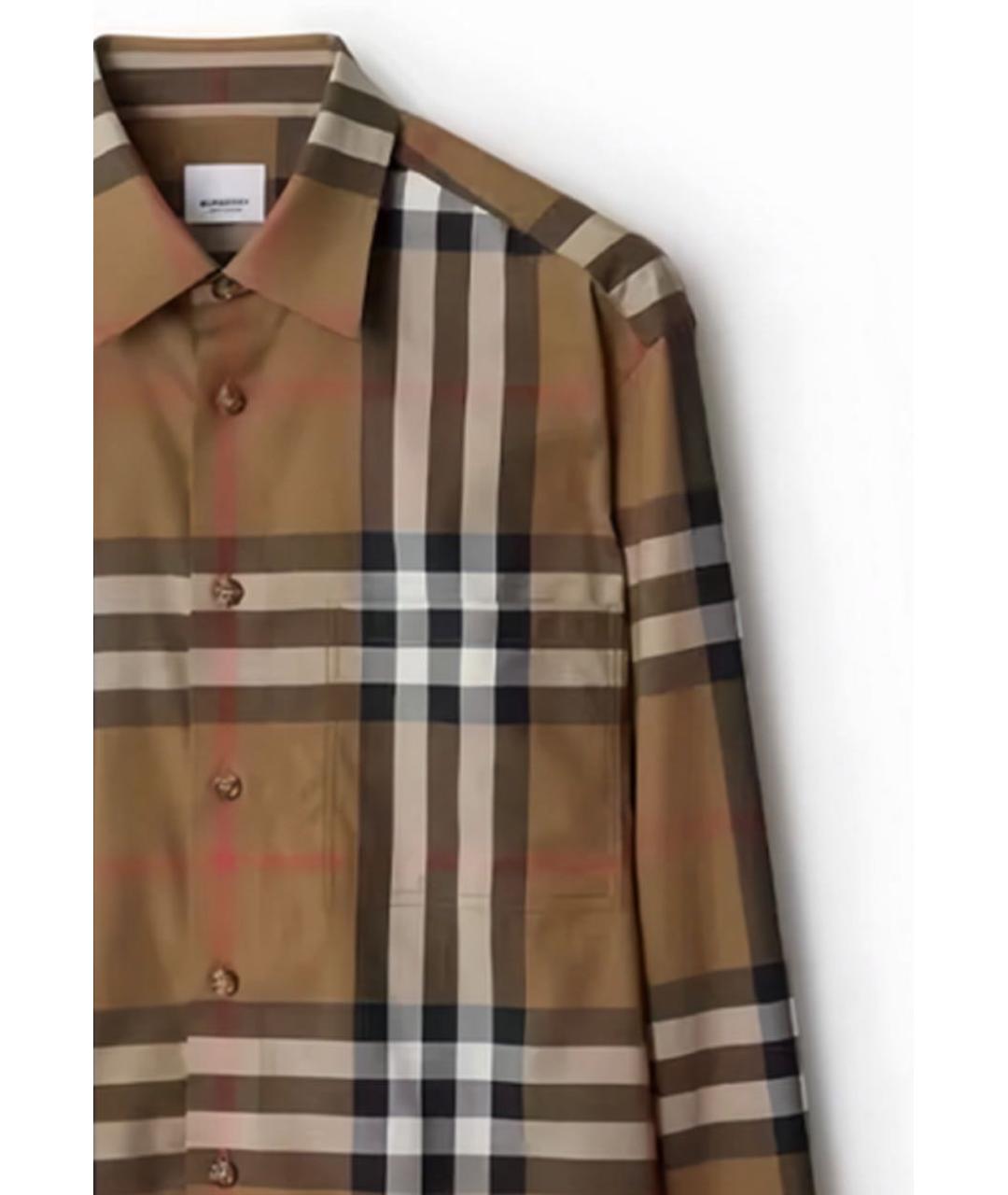 BURBERRY Коричневая хлопковая кэжуал рубашка, фото 4