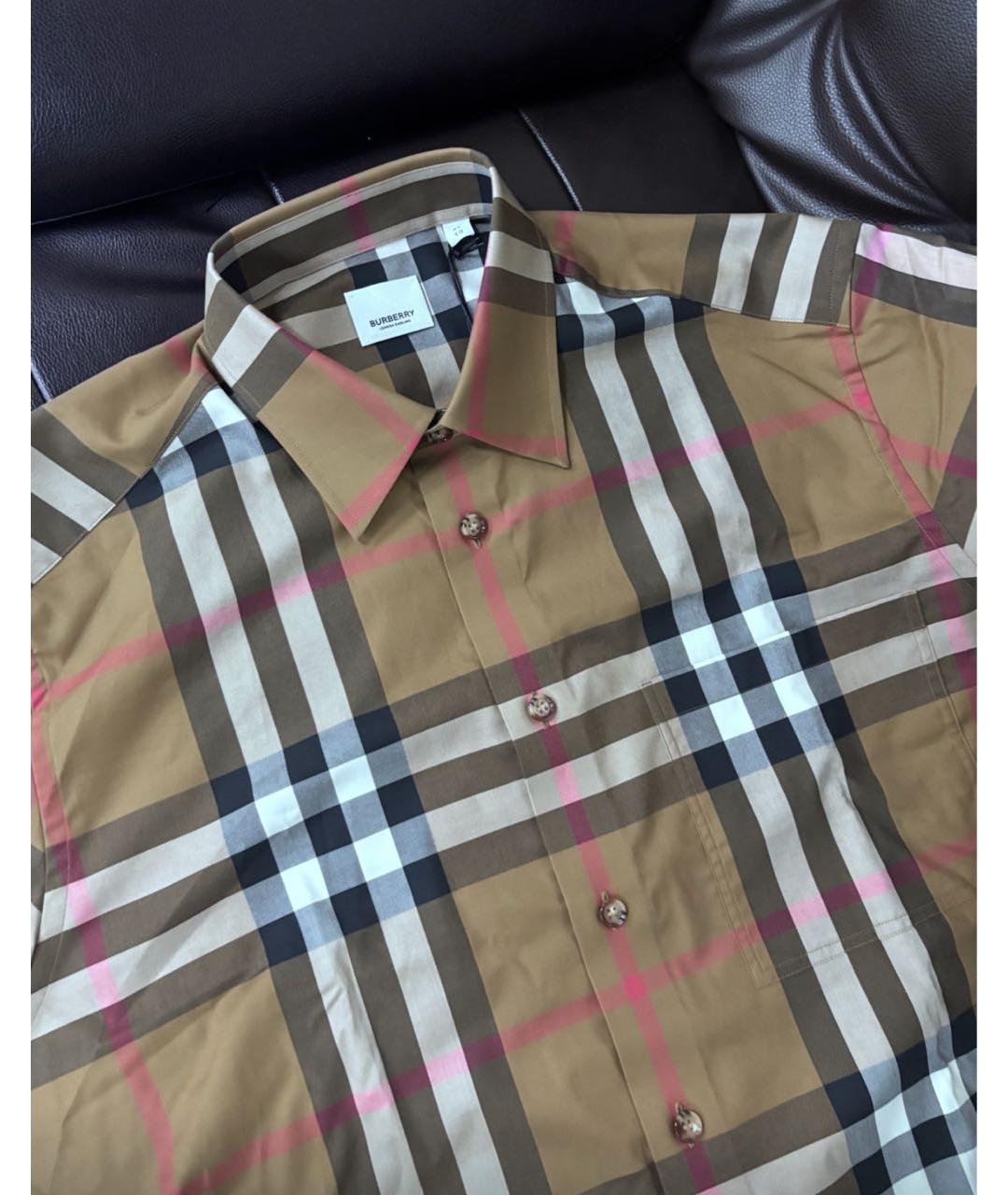 BURBERRY Коричневая хлопковая кэжуал рубашка, фото 6