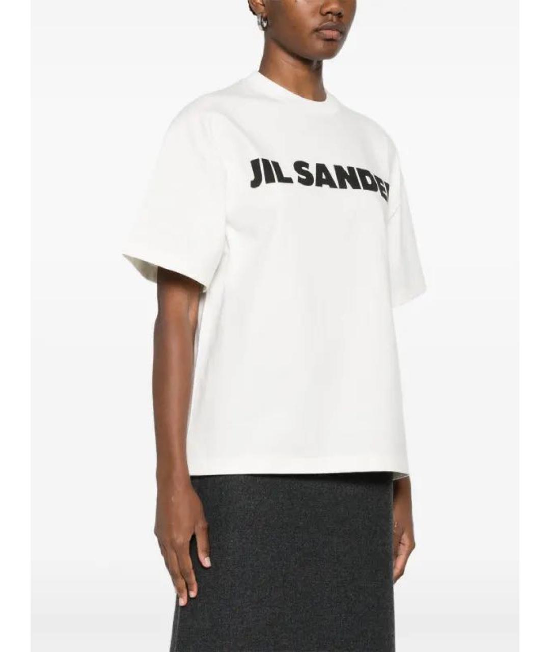 JIL SANDER Белая хлопковая футболка, фото 2