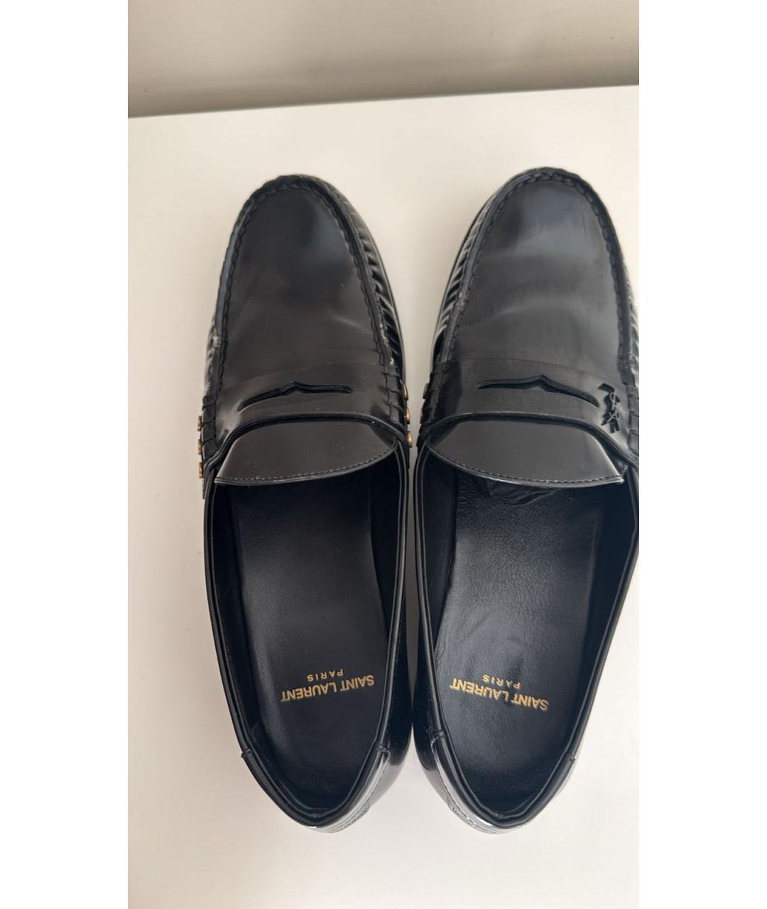 SAINT LAURENT Черные лоферы из лакированной кожи, фото 3