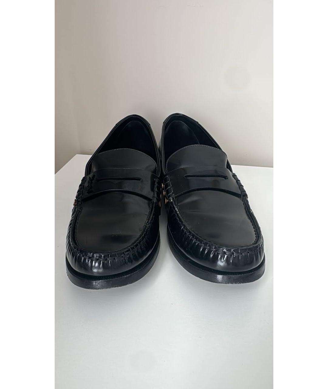 SAINT LAURENT Черные лоферы из лакированной кожи, фото 2