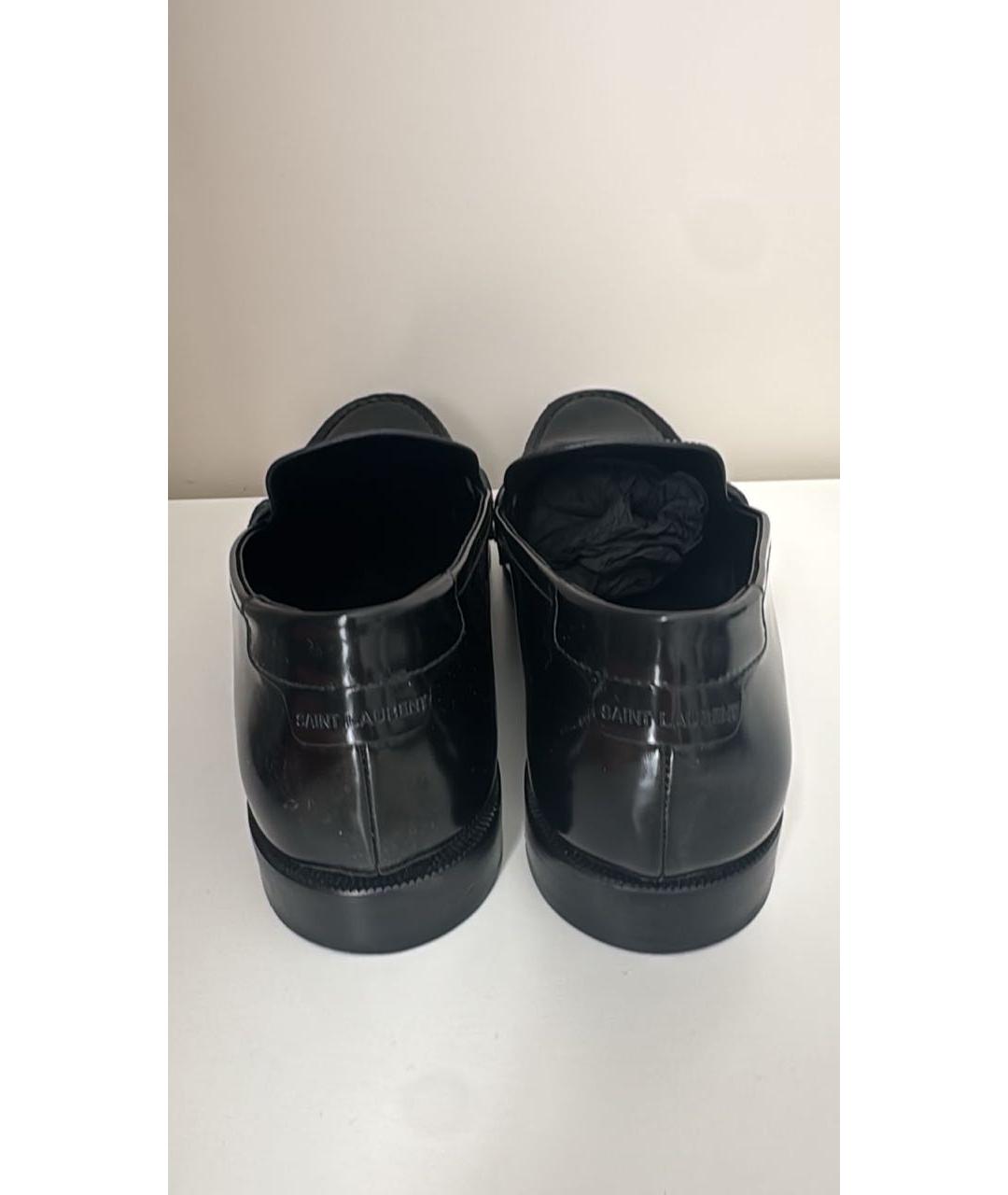 SAINT LAURENT Черные лоферы из лакированной кожи, фото 4