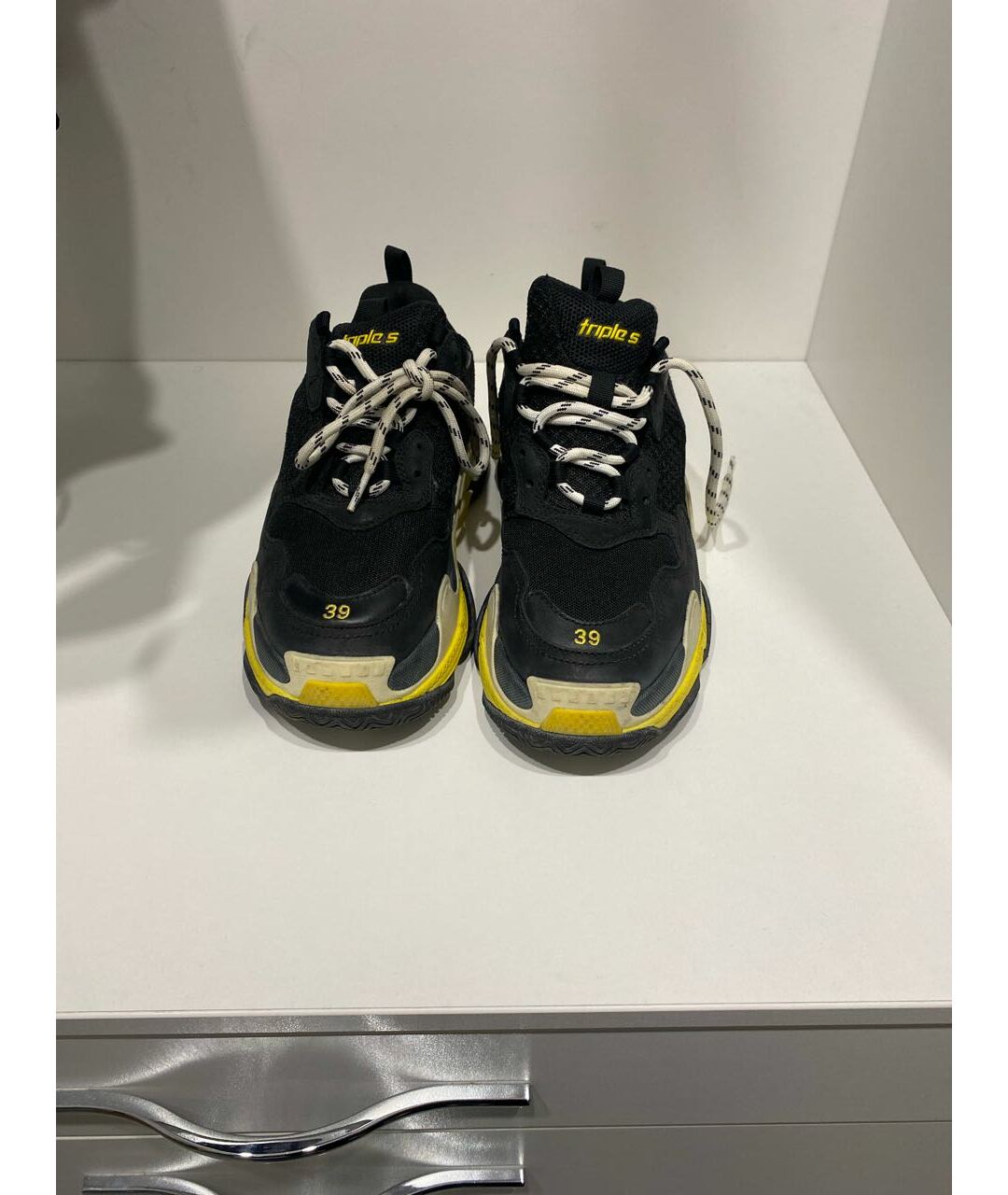 BALENCIAGA Черные кожаные кроссовки, фото 2