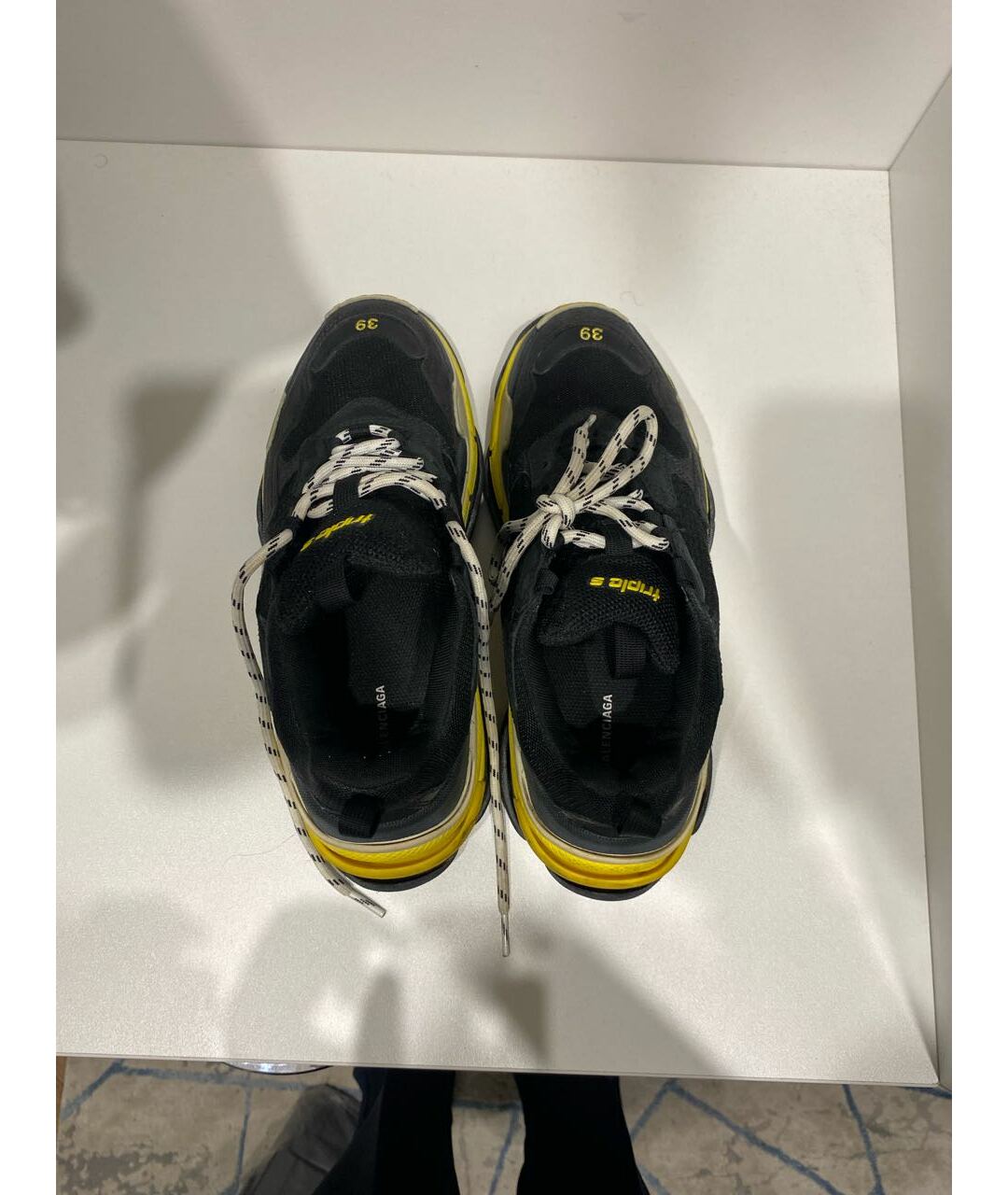 BALENCIAGA Черные кожаные кроссовки, фото 3