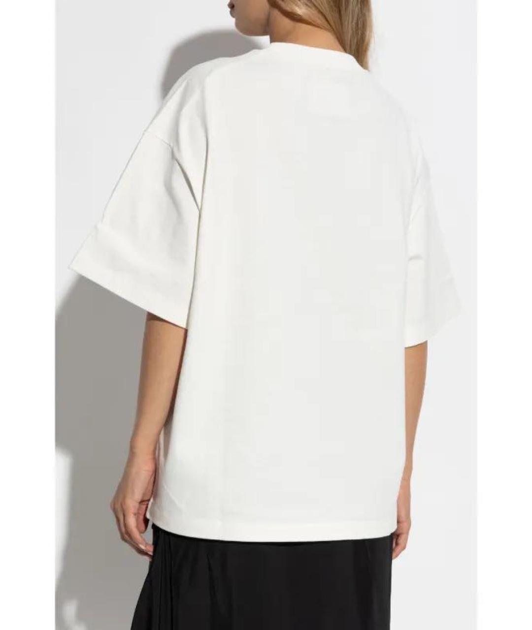 JIL SANDER Белая хлопковая футболка, фото 3