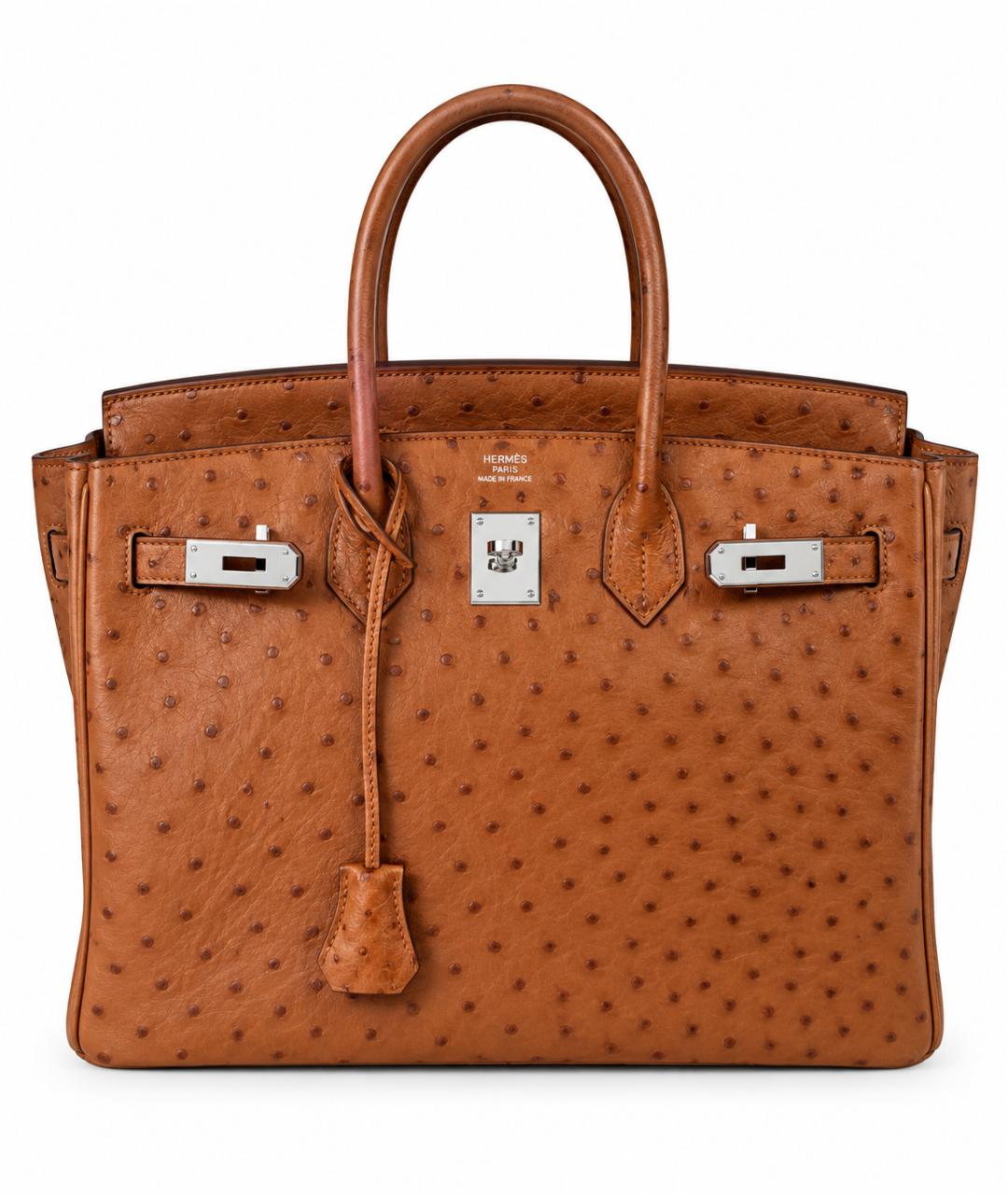 HERMES Коричневая кожаная сумка с короткими ручками, фото 10