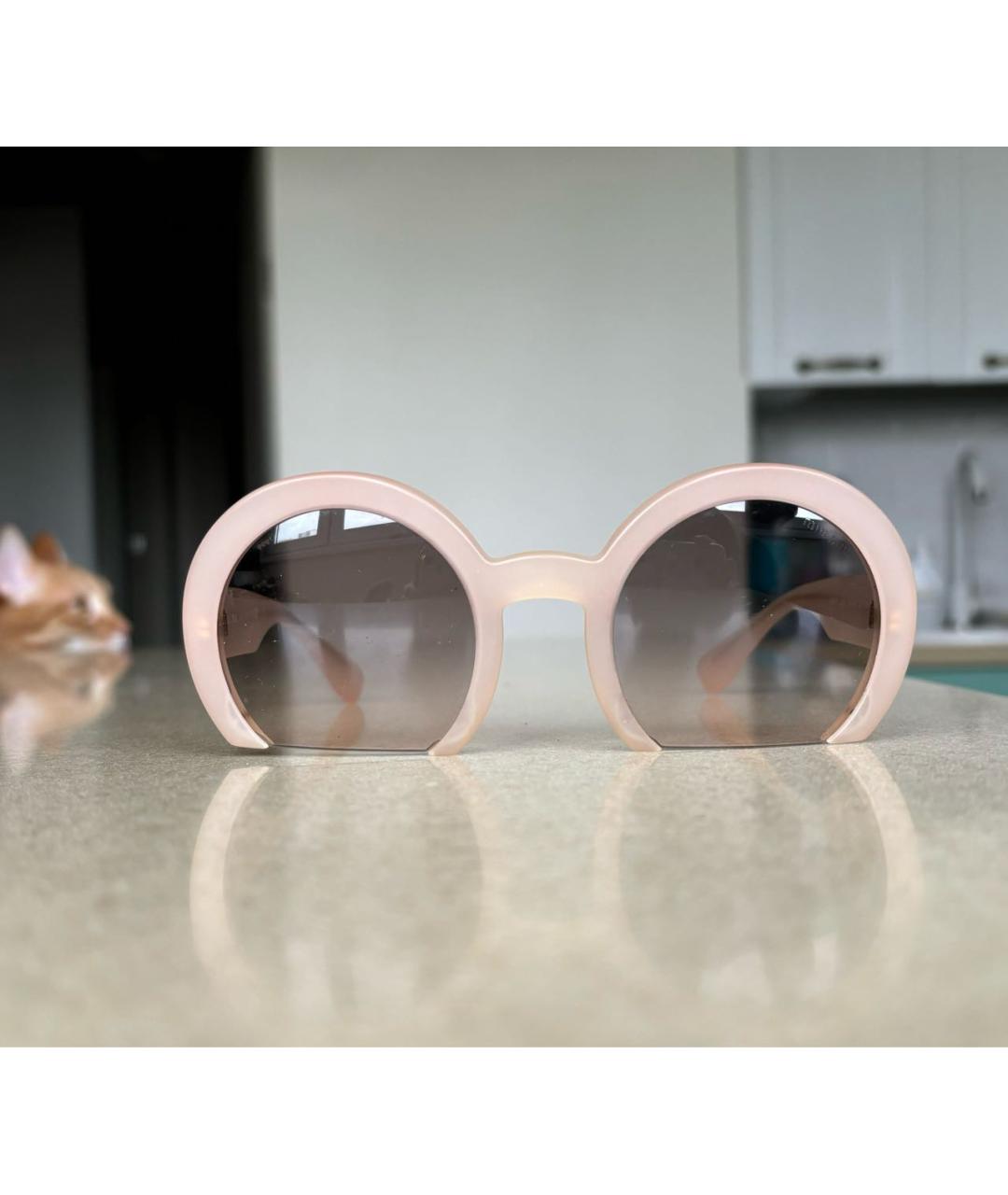 MIU MIU Розовые пластиковые солнцезащитные очки, фото 6