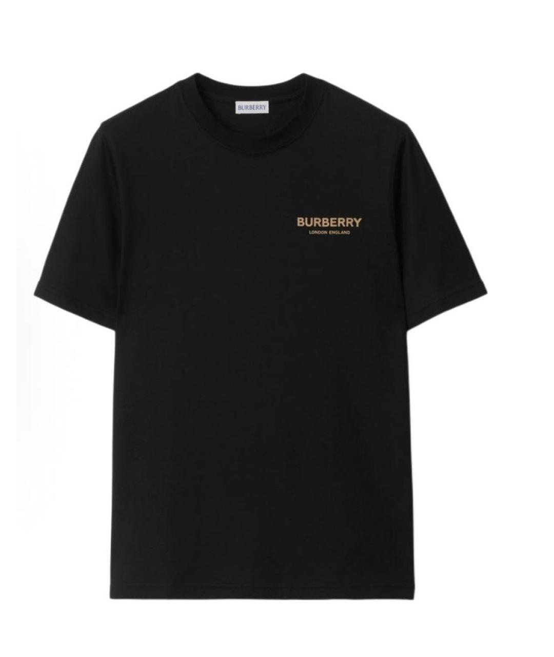 BURBERRY Черная хлопковая футболка, фото 3