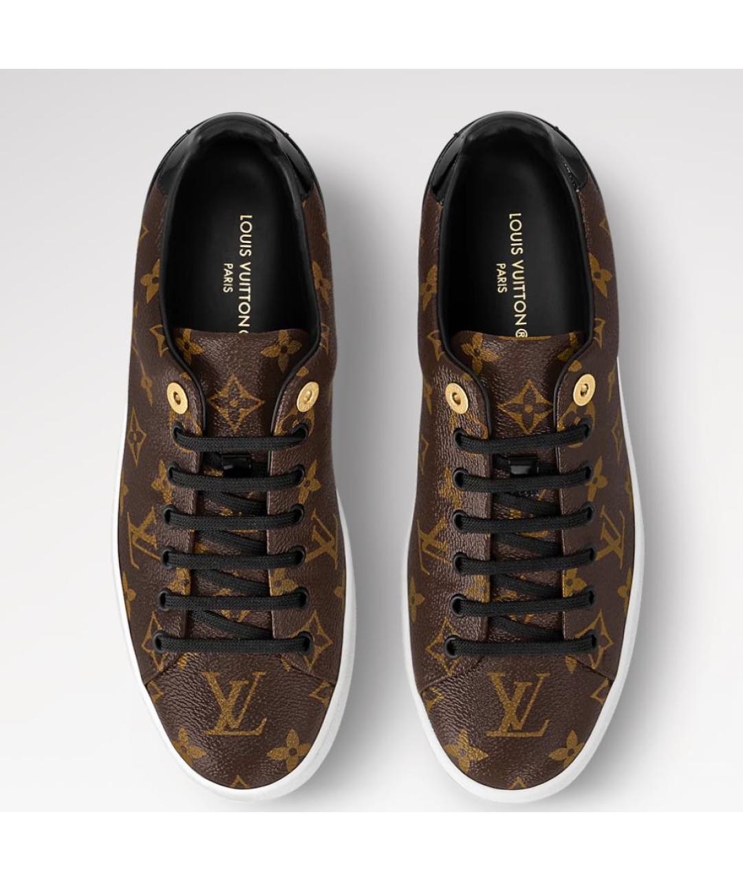 LOUIS VUITTON Коричневые кожаные кеды, фото 3