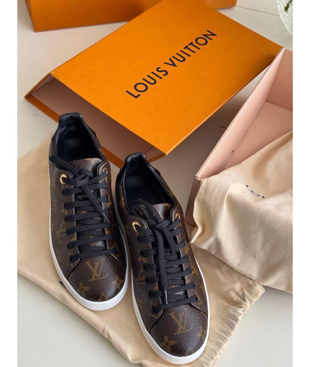 LOUIS VUITTON Коричневые кожаные кеды, фото 6