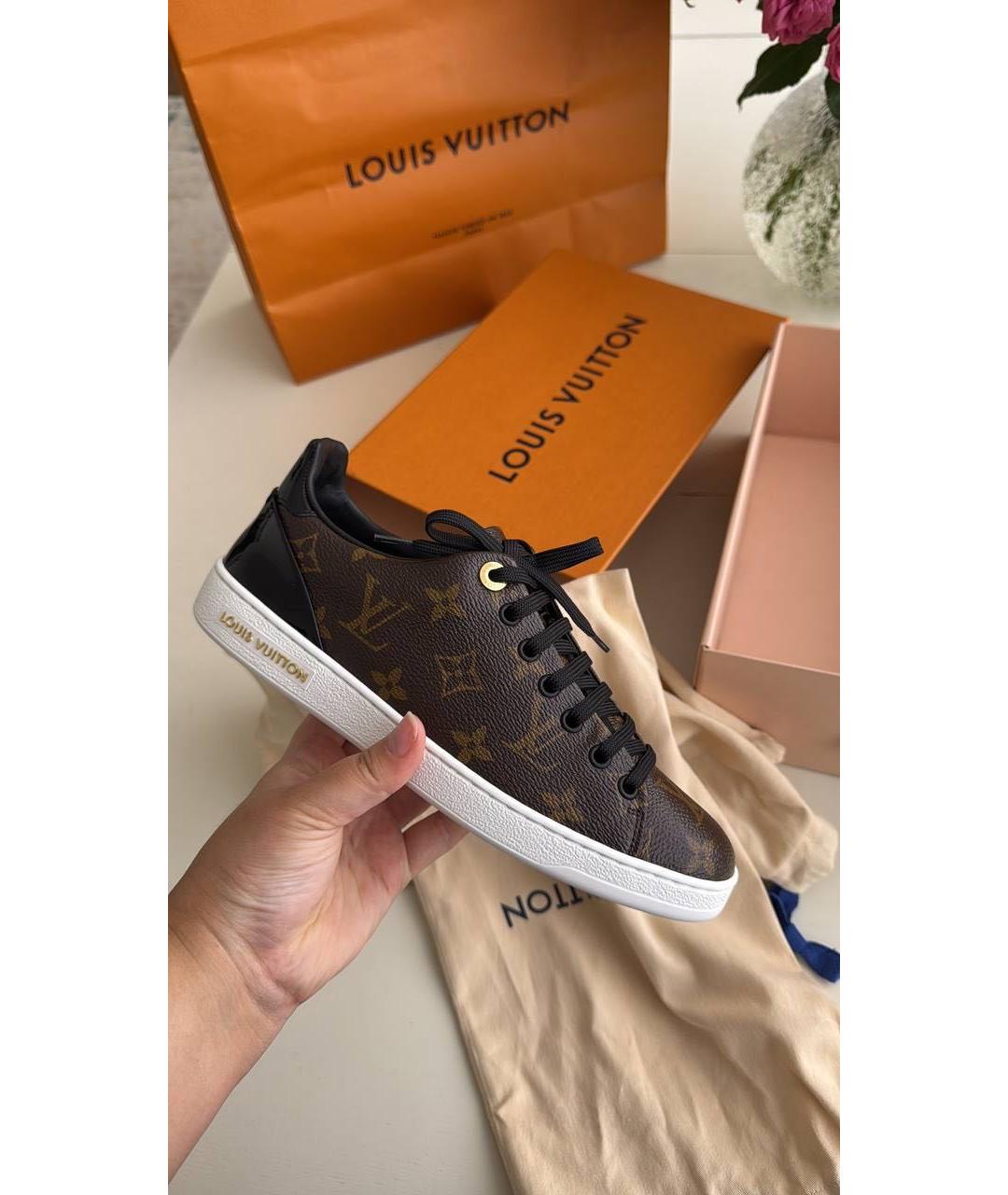 LOUIS VUITTON Коричневые кожаные кеды, фото 5