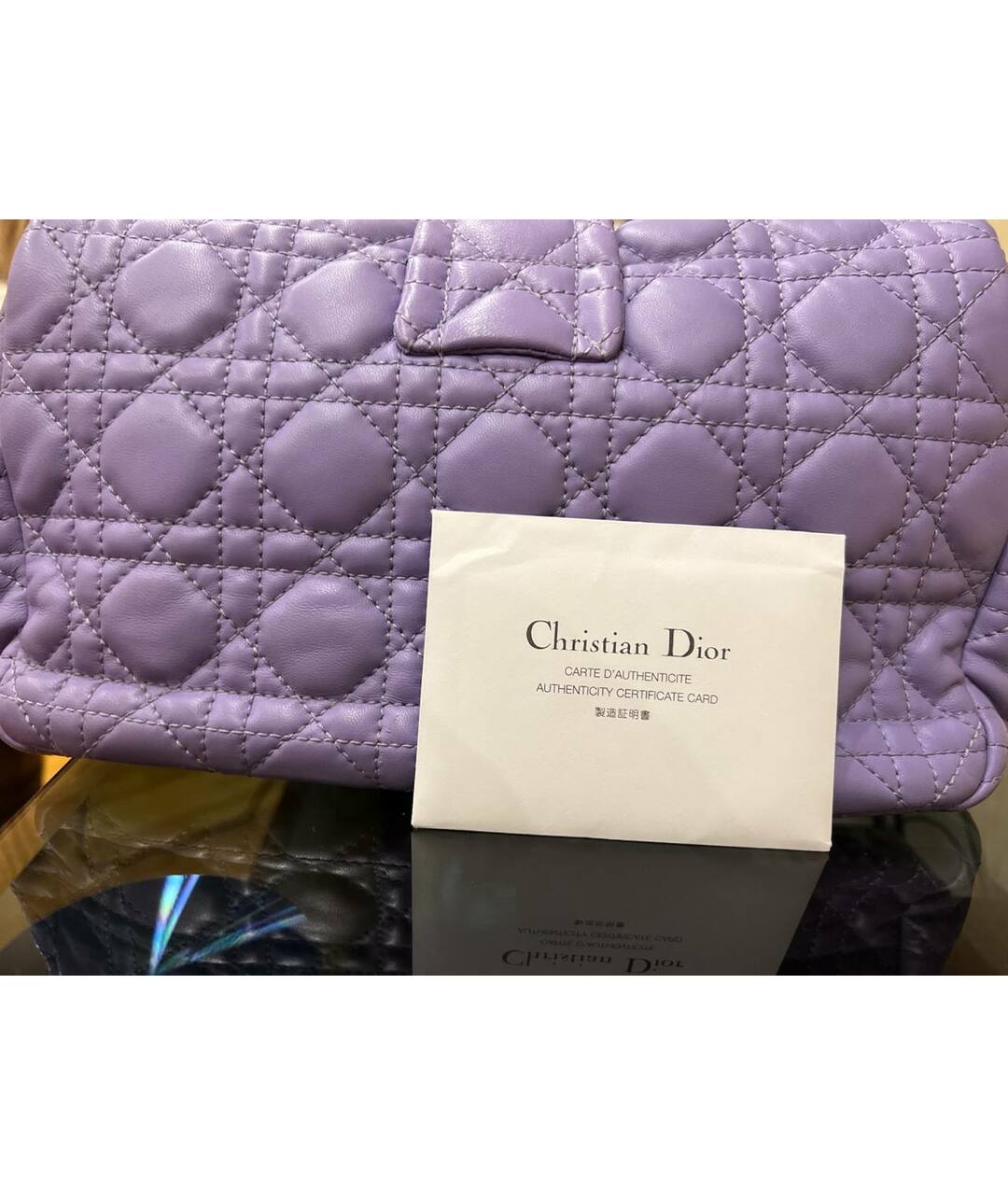 CHRISTIAN DIOR PRE-OWNED Фиолетовая кожаная сумка через плечо, фото 3