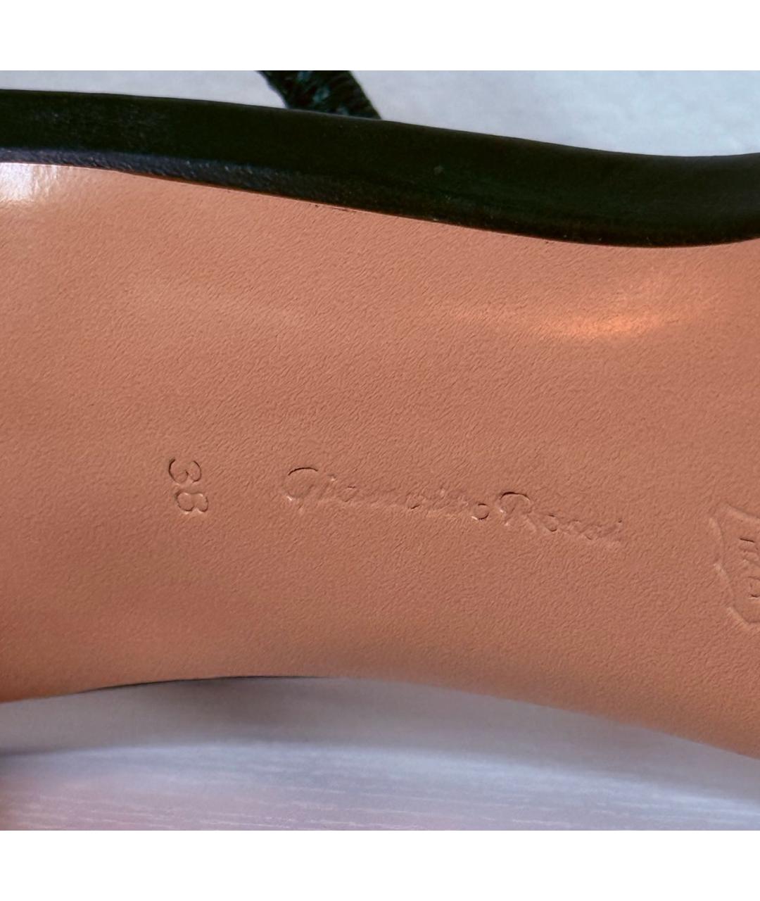 GIANVITO ROSSI Зеленые кожаные босоножки, фото 5