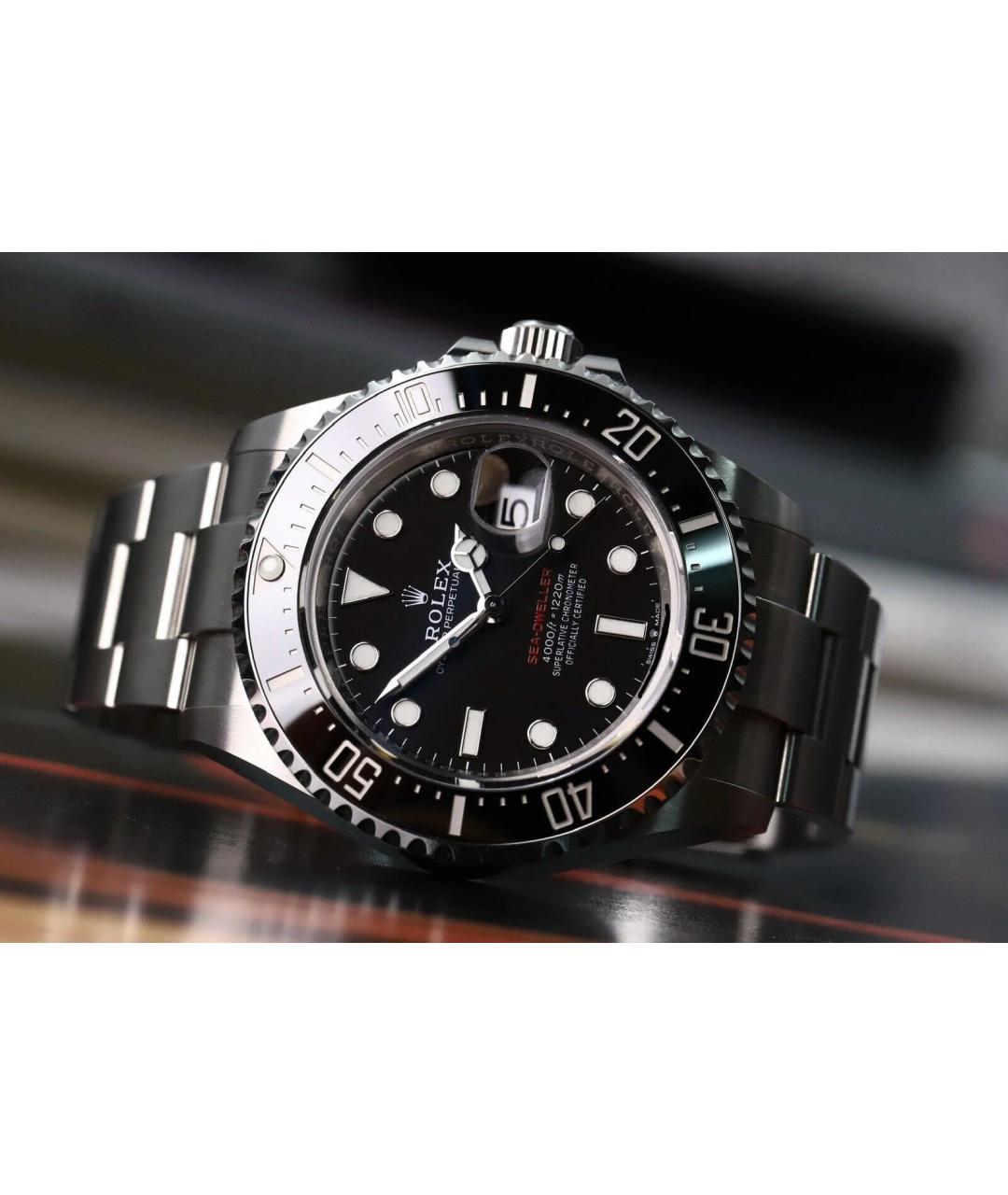 ROLEX Черные металлические часы, фото 3