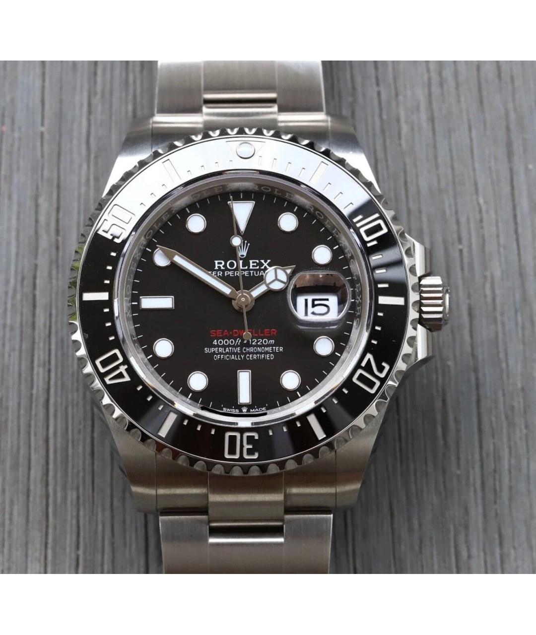 ROLEX Черные металлические часы, фото 2