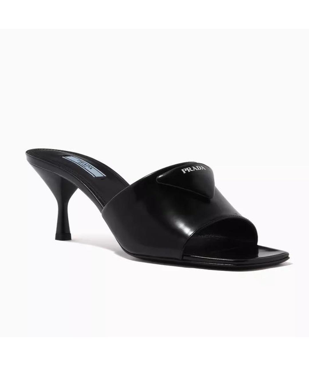 PRADA Черные кожаные мюли, фото 9