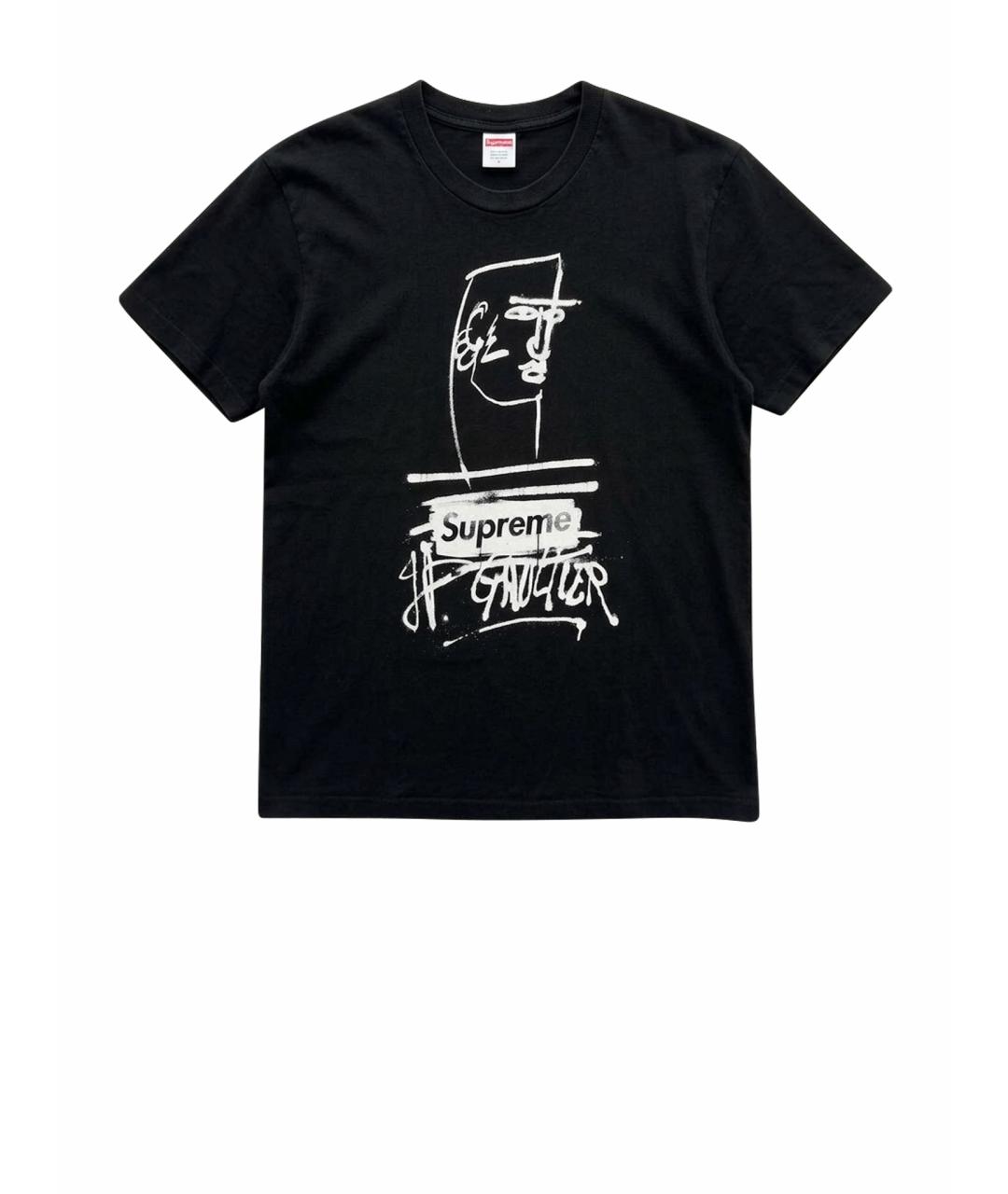 SUPREME Черная хлопковая футболка, фото 8