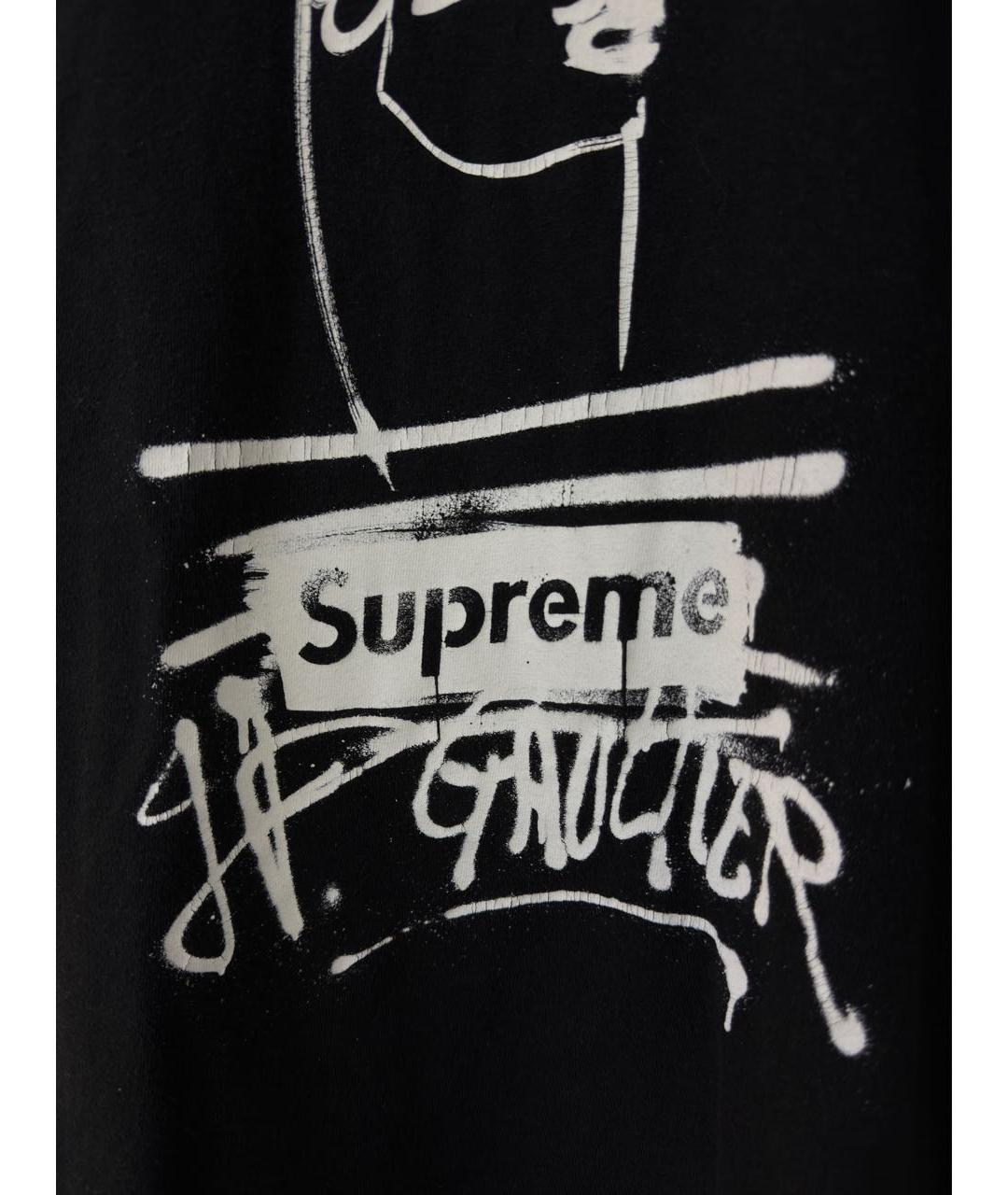 SUPREME Черная хлопковая футболка, фото 5