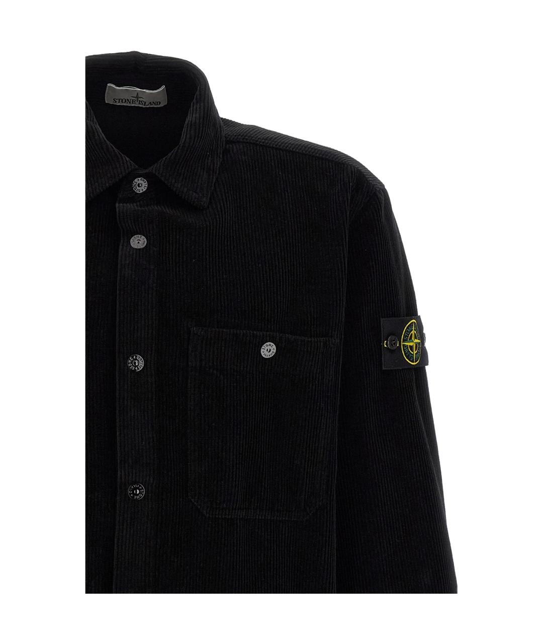 STONE ISLAND Черная хлопковая куртка, фото 3