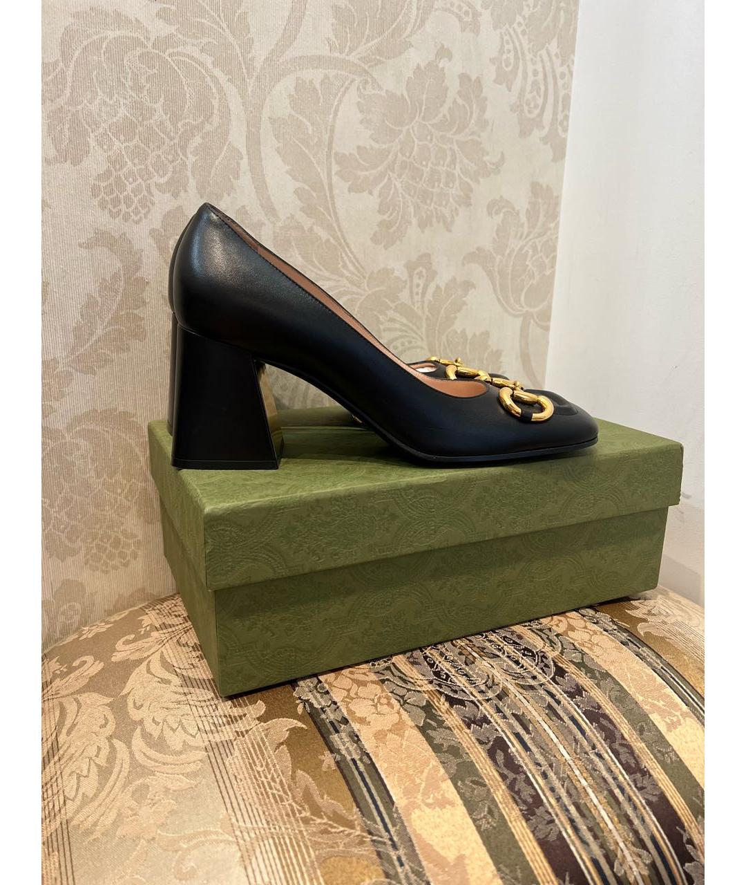 GUCCI Черные кожаные туфли, фото 7