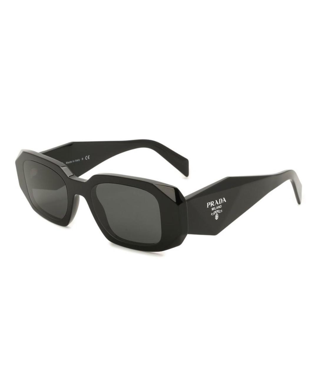 PRADA Черные пластиковые солнцезащитные очки, фото 1