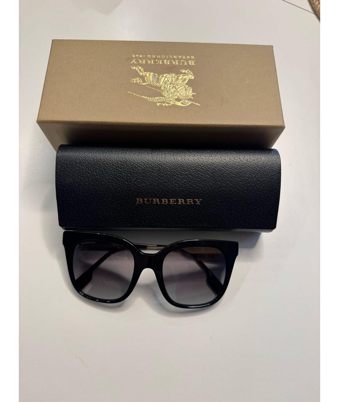 BURBERRY Антрацитовые металлические солнцезащитные очки, фото 4