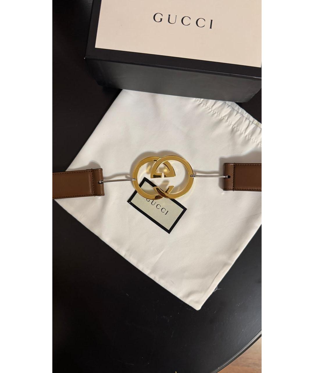 GUCCI Коричневый кожаный ремень, фото 2