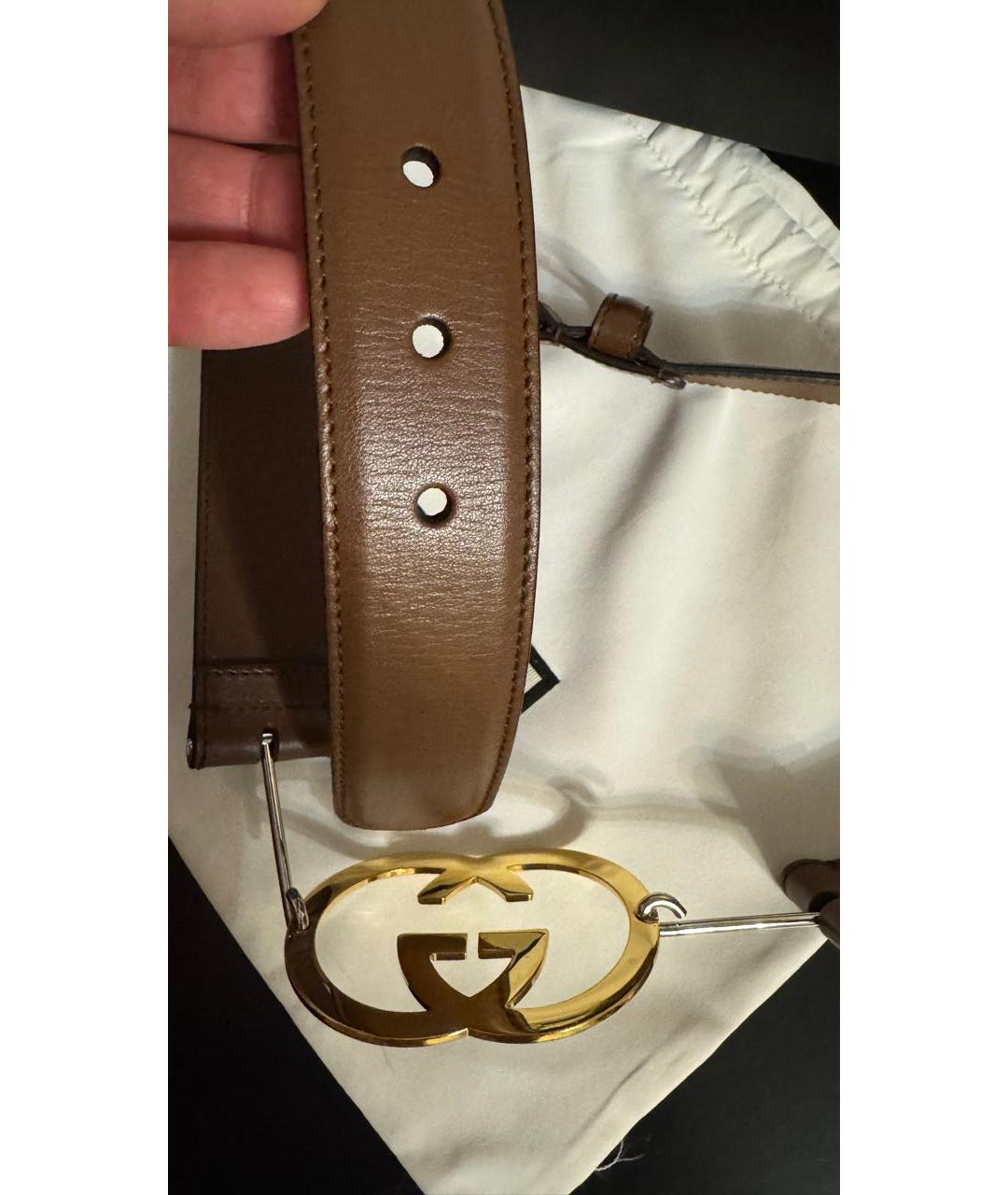 GUCCI Коричневый кожаный ремень, фото 7