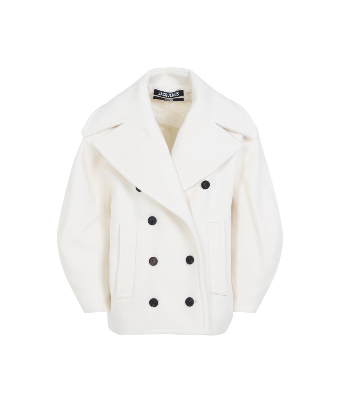 JACQUEMUS Белое шерстяное пальто, фото 1