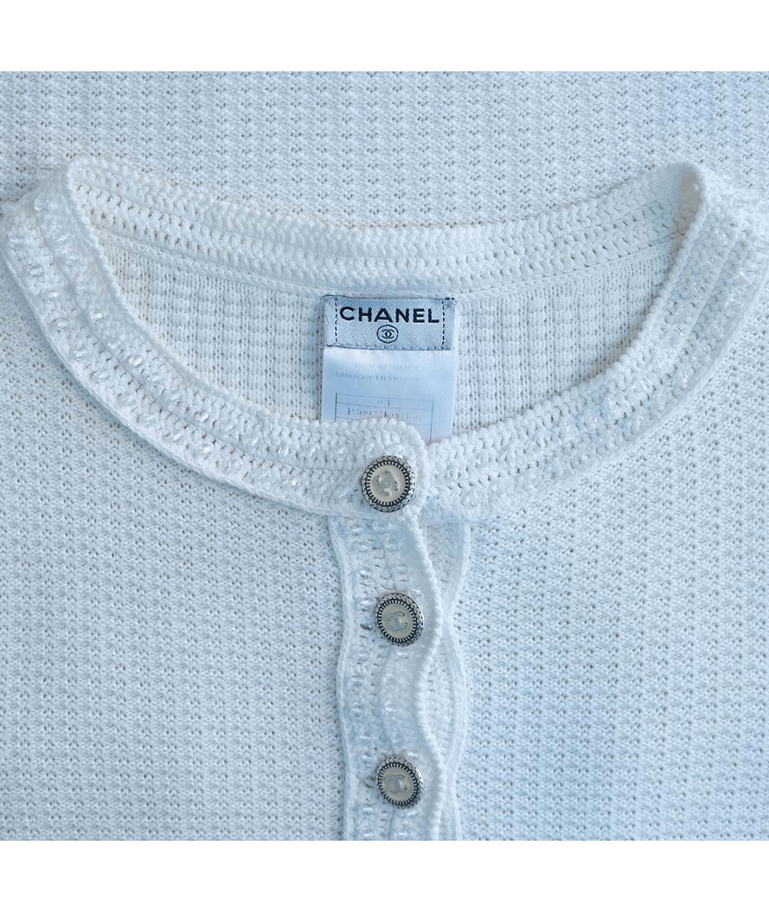 CHANEL Белая хлопковая майка, фото 3