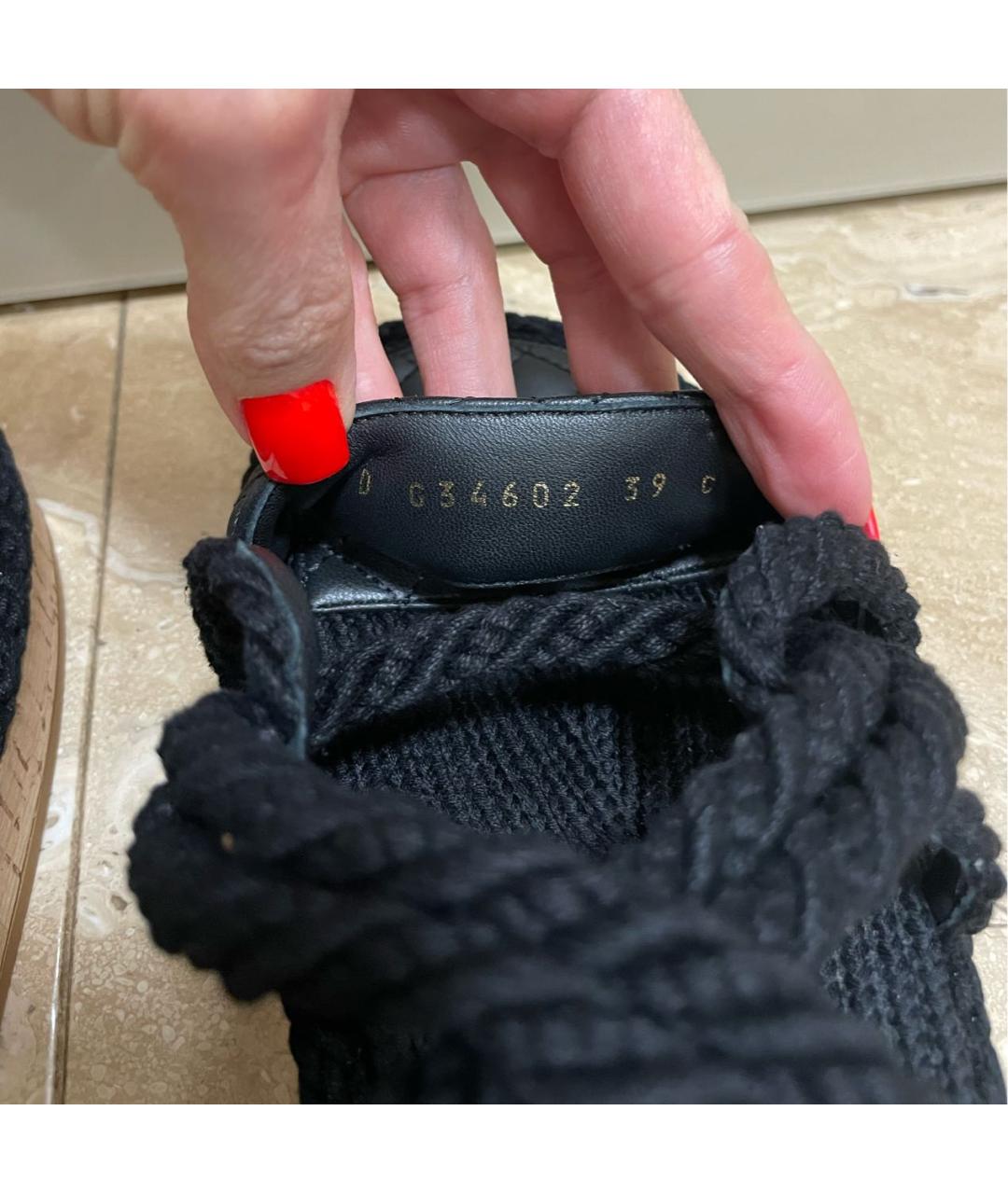 CHANEL Черные кожаные сандалии, фото 5