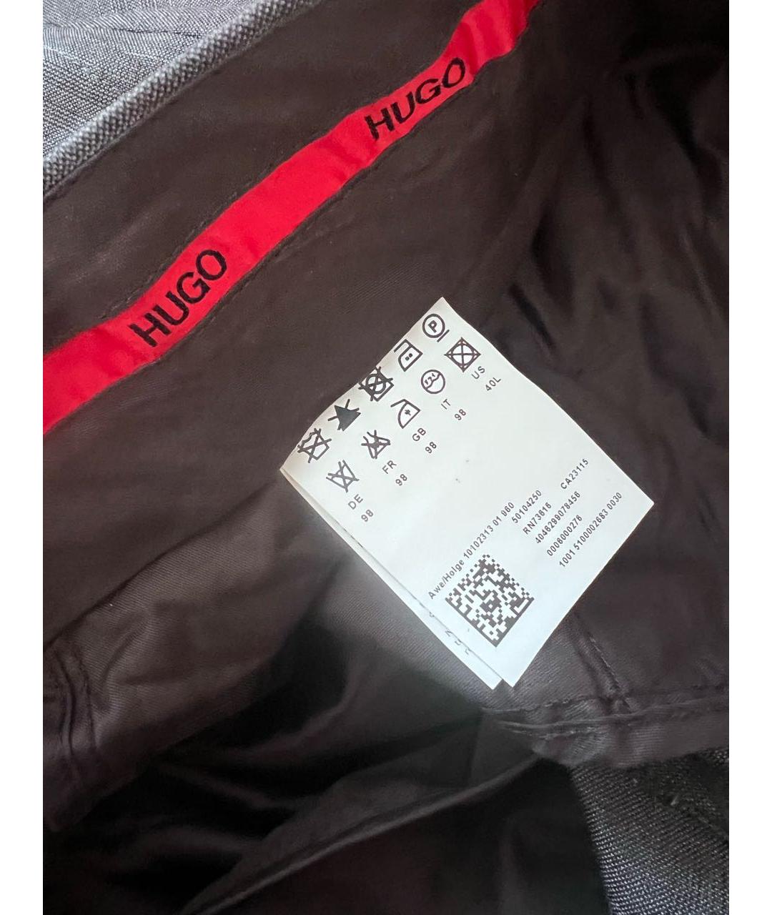 HUGO BOSS Серые шерстяные классические брюки, фото 3