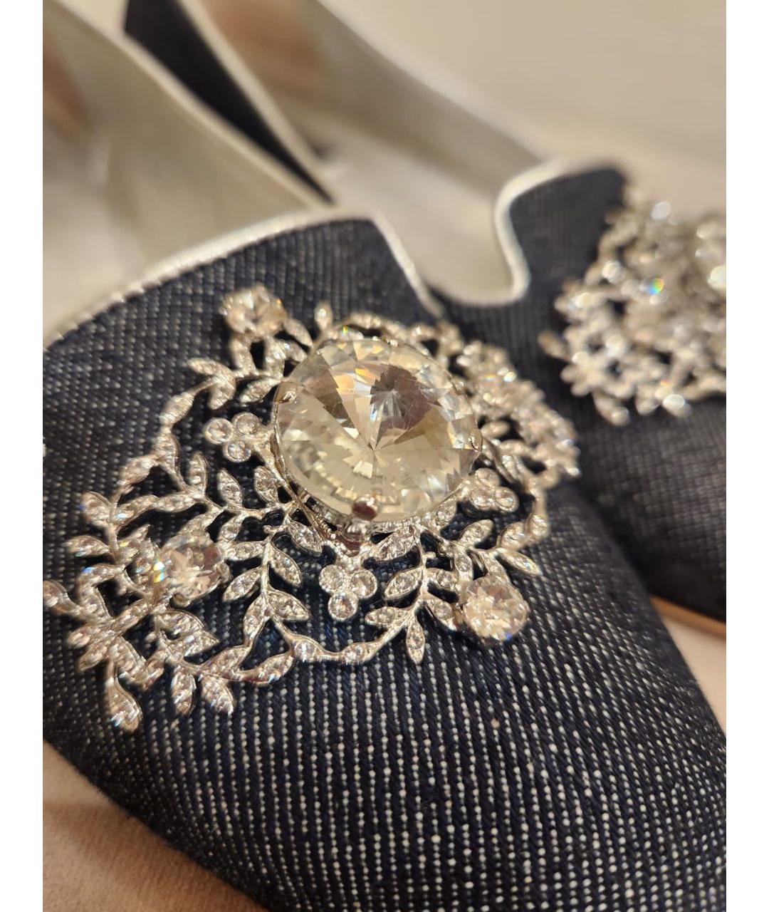 DOLCE&GABBANA Синие текстильные лоферы, фото 4