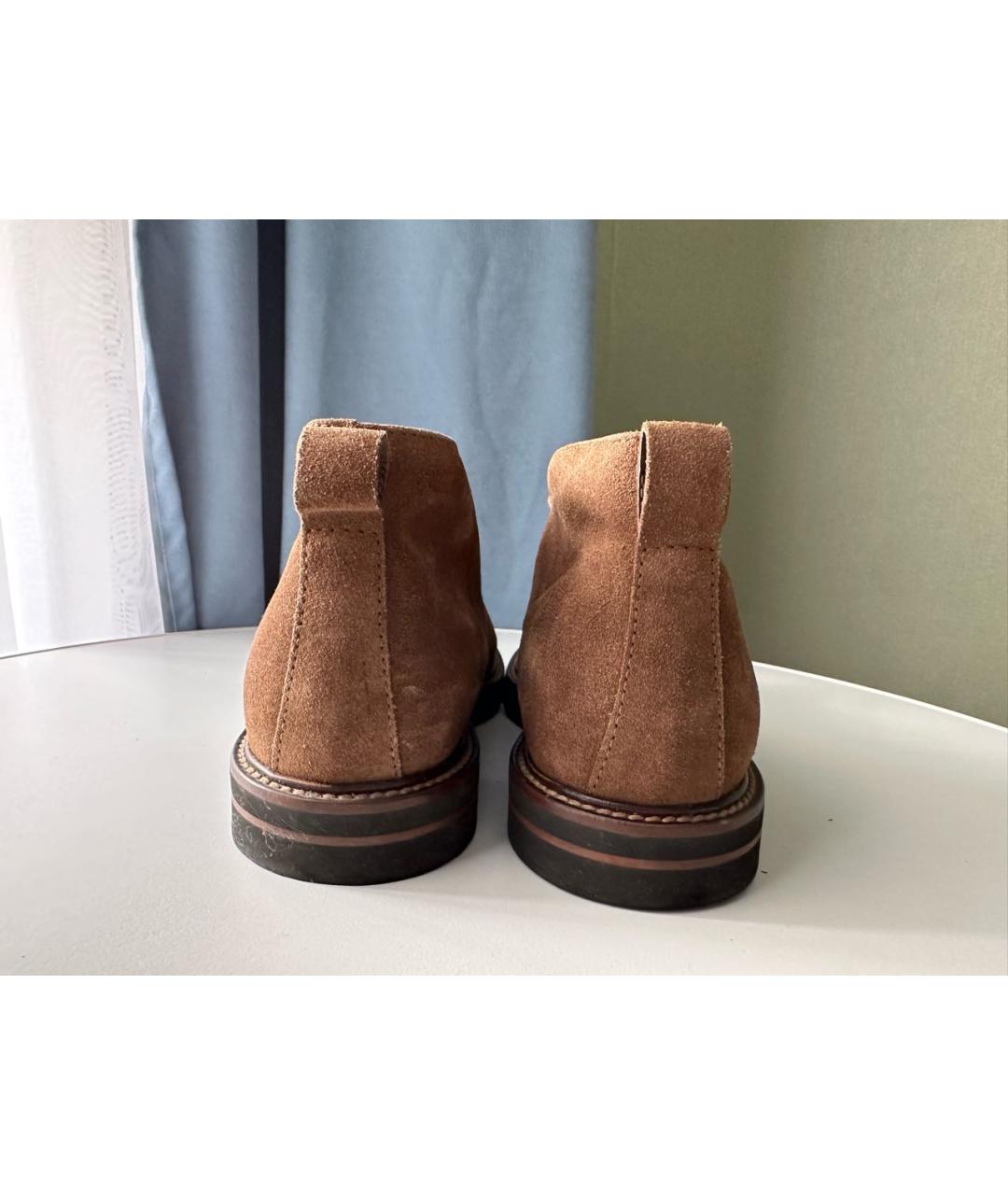 TOD'S Коричневые замшевые низкие ботинки, фото 4