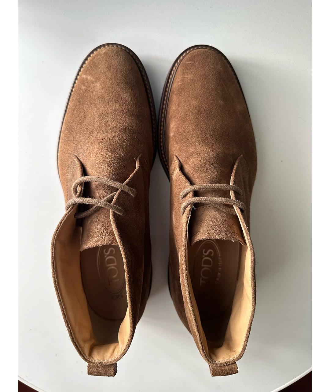 TOD'S Коричневые замшевые низкие ботинки, фото 3