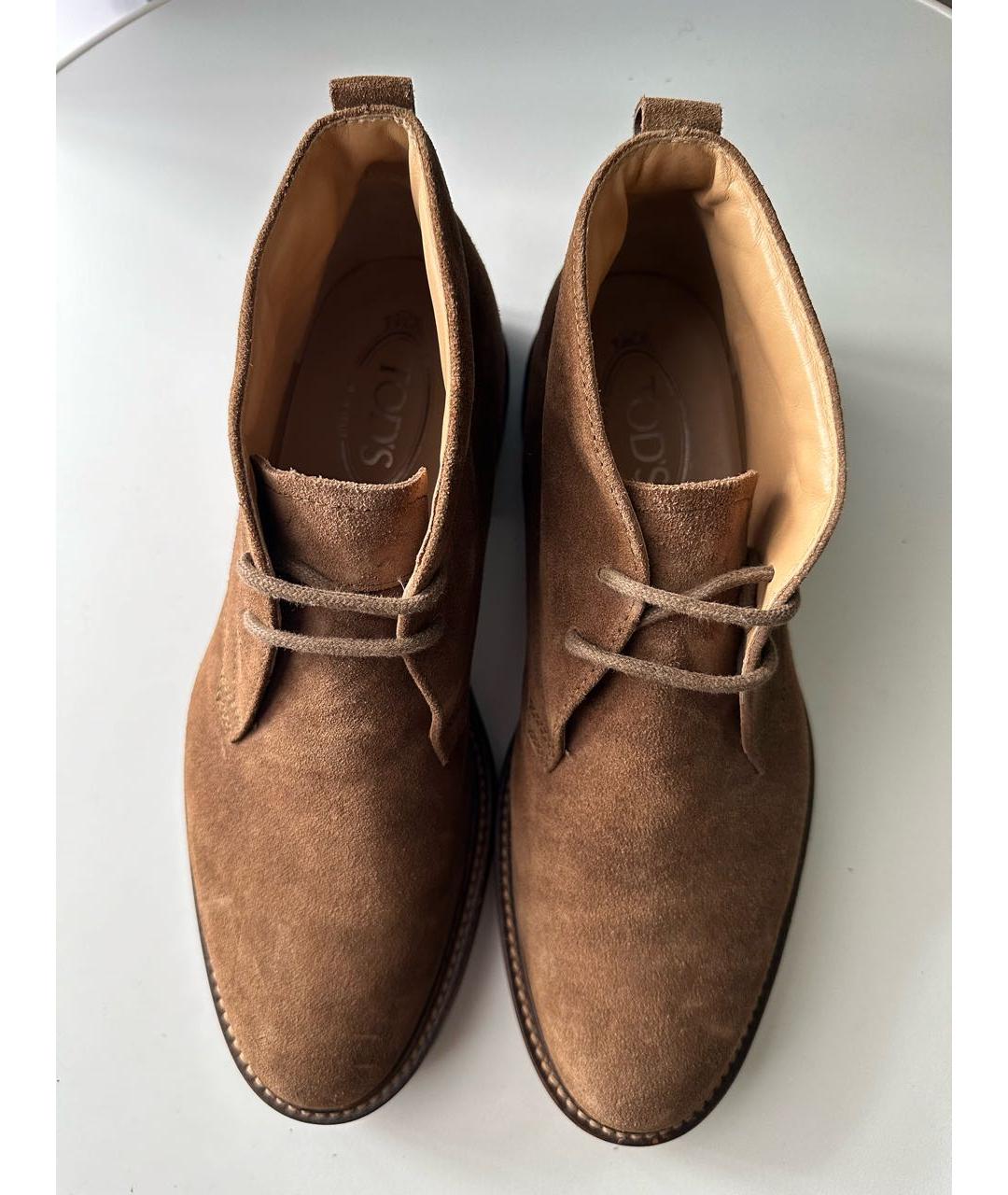 TOD'S Коричневые замшевые низкие ботинки, фото 2
