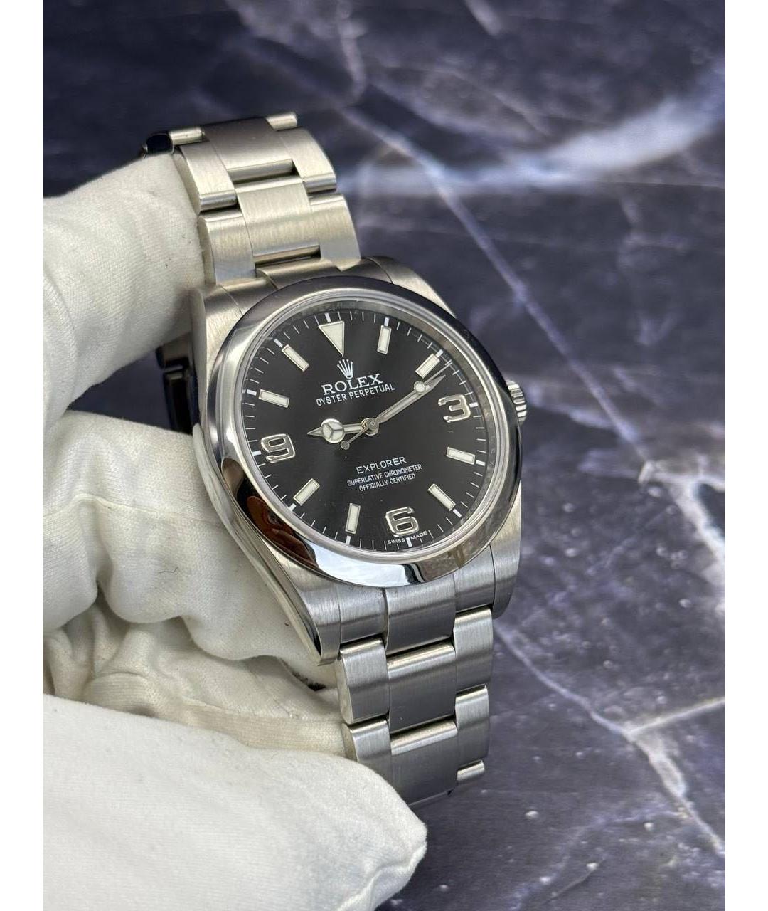 ROLEX Черные металлические часы, фото 4